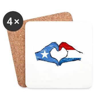 Somalia Holland flag hands heart shape used - Coasters (set of 4) - white - Front