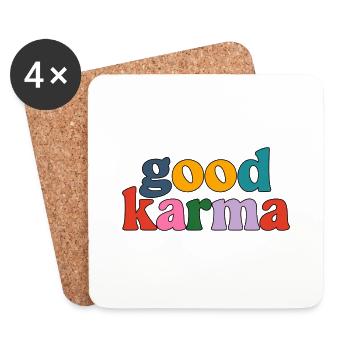 Gutes Karma - Untersetzer (4er-Set) - Weiß - Vorne
