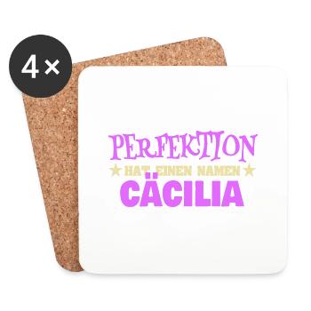 Frauenname Cäcilia - Untersetzer (4er-Set) - Weiß - Vorne