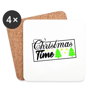 Christmas Time - Coasters (set of 4) - white - Front