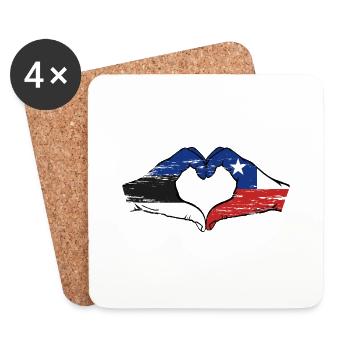 Estonia Chile flag hands heart shape used - Coasters (set of 4) - white - Front