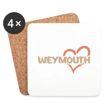 Cadeau pour Weymouth - Dessous de verre (lot de 4) - blanc - Devant