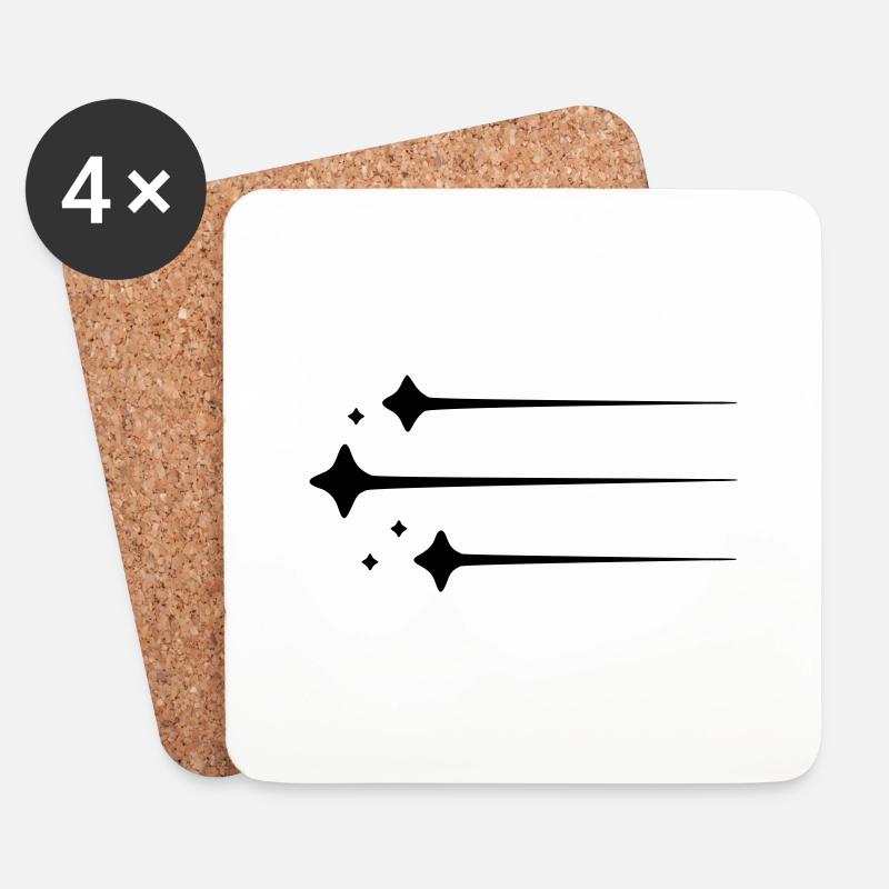 Sternschnuppen Linien - Untersetzer (4er-Set) - Weiß