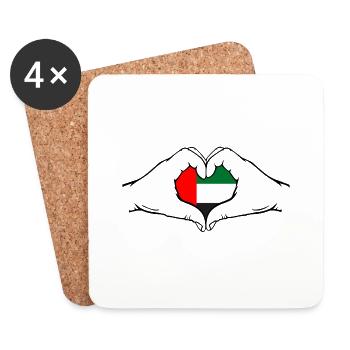 United Arab Emirates Flag Heart - Coasters (set of 4) - white - Front