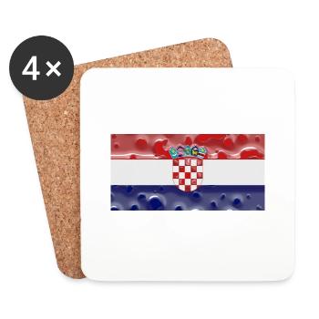 Croatie (Hrvatska) - Dessous de verre (lot de 4) - blanc - Devant