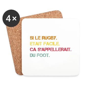 Wenn Rugby einfach wäre, würde man es Fußball nennen - Untersetzer (4er-Set) - Weiß - Vorne
