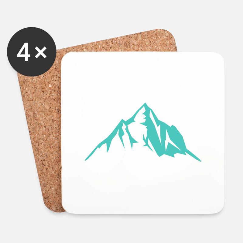 berge berg - Untersetzer (4er-Set) - Weiß