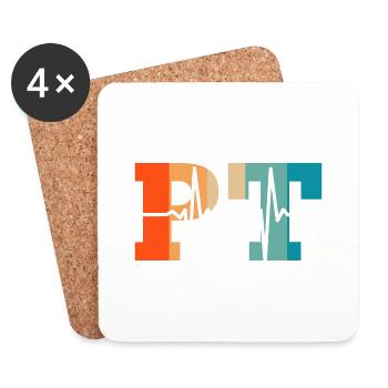 Heartbeat retro physical therapist - Coasters (set of 4) - white - Front