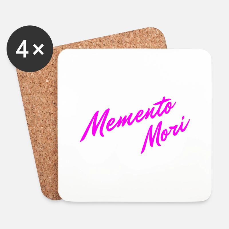 Memento Mori Farbenfroh - Untersetzer (4er-Set) - Weiß