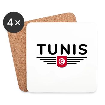 Tunis Design – Pour les amoureux de la capitale - Dessous de verre (lot de 4) - blanc - Devant