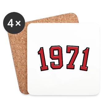 Sport year of birth 1971 - Coasters (set of 4) - white - Front
