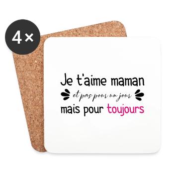 I love you, mom - Coasters (set of 4) - white - Front