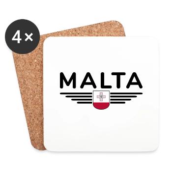 Malta T-Shirt – Für Insel-Fans - Untersetzer (4er-Set) - Weiß - Vorne