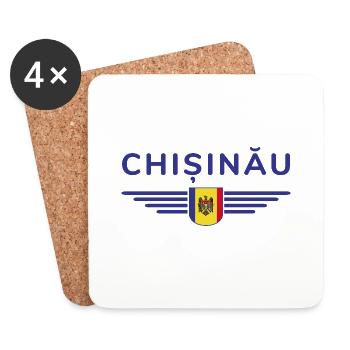 T-shirt Chișinău – L’amour de la capitale - Dessous de verre (lot de 4) - blanc - Devant