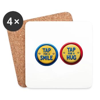 Tap for a smile - Coasters (set of 4) - white - Front