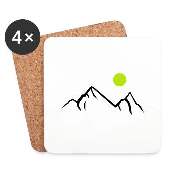 berge 01 - Untersetzer (4er-Set) - Weiß - Vorne