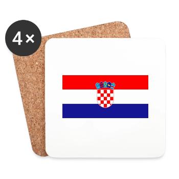 Croatie (Hrvatska) - Dessous de verre (lot de 4) - blanc - Devant