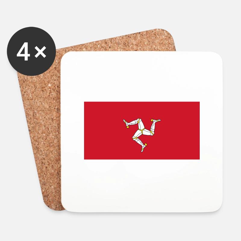 Insel Man - Untersetzer (4er-Set) - Weiß