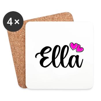 Ella Name - Coasters (set of 4) - white - Front