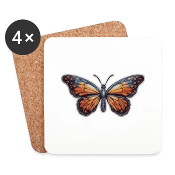 Schmetterling - Untersetzer (4er-Set) - Weiß - Vorne