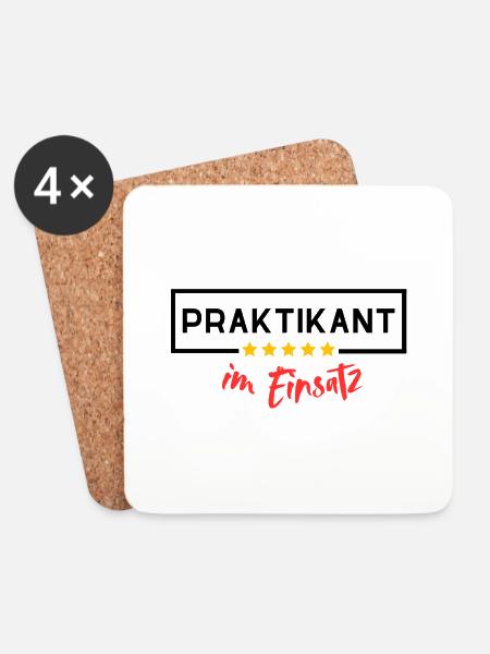 Praktikant im Einsatz - Untersetzer (4er-Set) - Weiß
