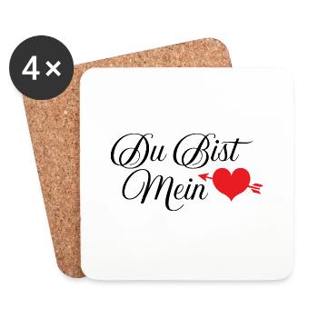 Du bist mein Herz - Untersetzer (4er-Set) - Weiß - Vorne
