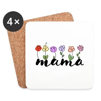 Mom - Flowers Mother's Day Mom - Coasters (set of 4) - white - Front