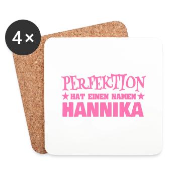 Woman's name Hannika - Coasters (set of 4) - white - Front