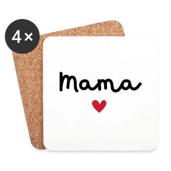 Mama d’amour - cadeau maman - Dessous de verre (lot de 4) - blanc - Devant