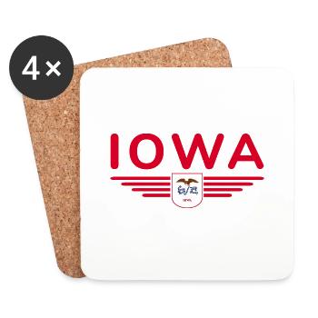 Iowa Fan T-Shirt – Your State! - Coasters (set of 4) - white - Front