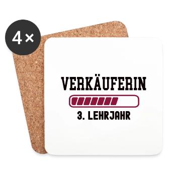 Ausbildung Verkäuferin 3. Lehrjahr Verkäufer Lehre - Untersetzer (4er-Set) - Weiß - Vorne