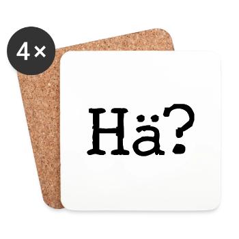 Hä? - Fragezeichen - Ausspruch - Frage - Untersetzer (4er-Set) - Weiß - Vorne