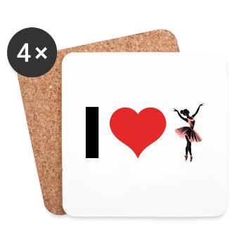 I Love Ballet - Sports Sticker - Coasters (set of 4) - white - Front