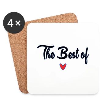 MOTHER'S DAY. HEART. HAPPY BIRTHDAY. MOM - Coasters (set of 4) - white - Front