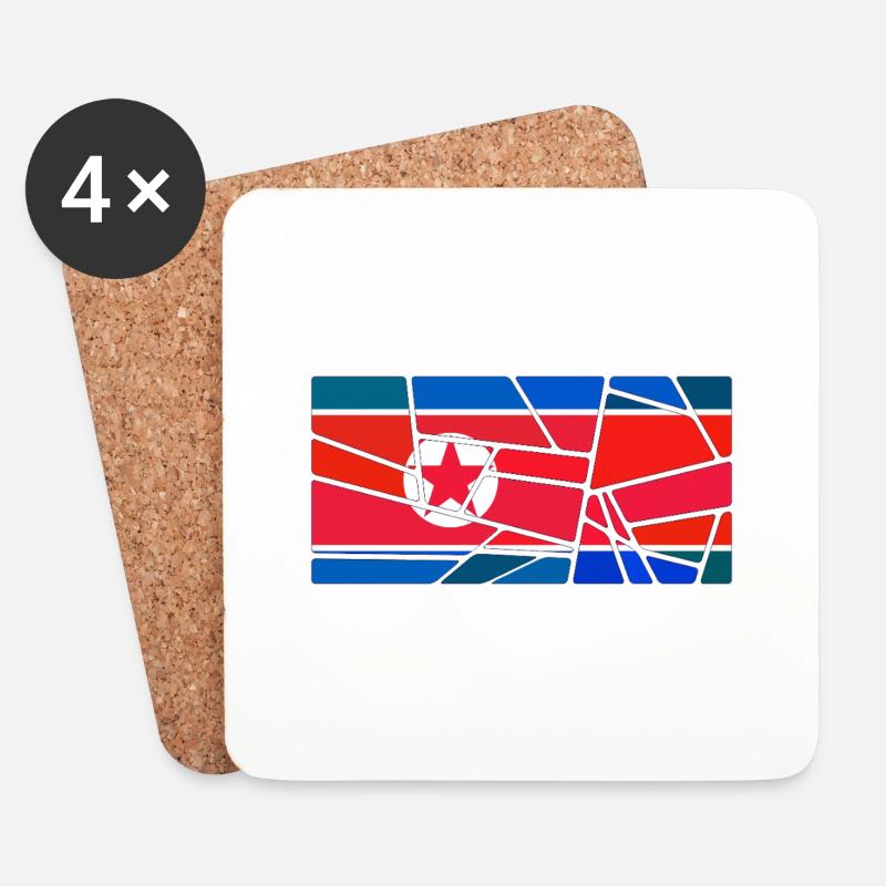Corea del Nord Corea del Nord - Sottobicchieri (set da 4 pezzi) - bianco