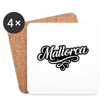 Mallorca Schriftzug - Untersetzer (4er-Set) - Weiß - Vorne