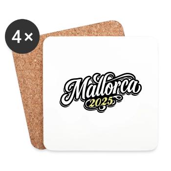 Mallorca 2025 - Untersetzer (4er-Set) - Weiß - Vorne