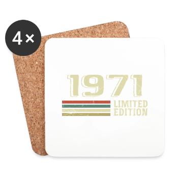 Born in 1971 Birthday 1971 Vintage 1971 - Coasters (set of 4) - white - Front