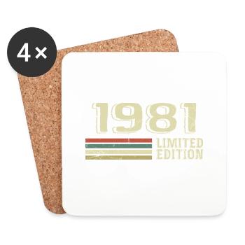 Born In 1981 Birthday 1981 Vintage 1981 - Coasters (set of 4) - white - Front