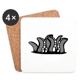 Tentacule Kraken Monstre Fond Trou Alien Horreur - Dessous de verre (lot de 4) - blanc - Devant