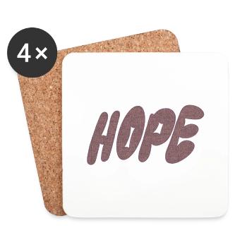 Hope – Tricot - Dessous de verre (lot de 4) - blanc - Devant