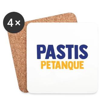 PASTIS PETANQUE Camping Apéro Vacances Beauf - Dessous de verre (lot de 4) - blanc - Devant