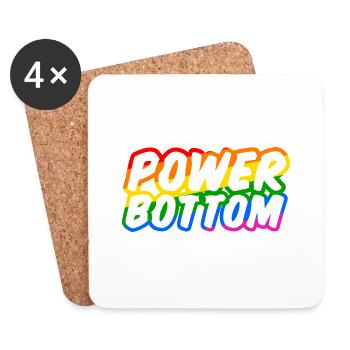 Power Bottom Shirt - Untersetzer (4er-Set) - Weiß - Vorne