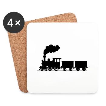 dampflokomotive - Untersetzer (4er-Set) - Weiß - Vorne