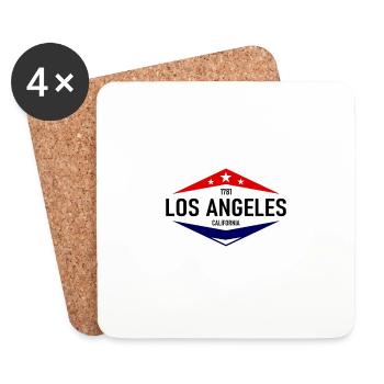 Los Angeles - Californie États-Unis d’Amérique - Dessous de verre (lot de 4) - blanc - Devant