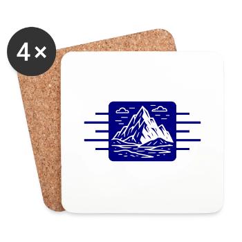 Montagnes Extérieur - Dessous de verre (lot de 4) - blanc - Devant