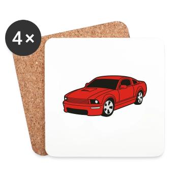 car - Untersetzer (4er-Set) - Weiß - Vorne