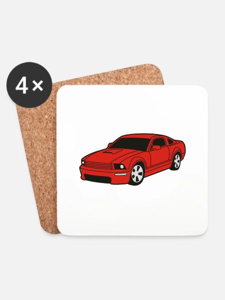 car - Untersetzer (4er-Set) - Weiß