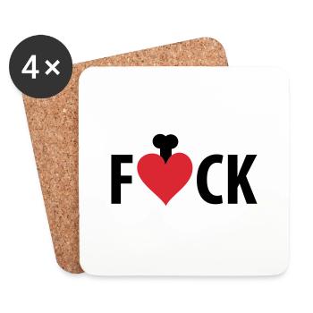 F2CK - Untersetzer (4er-Set) - Weiß - Vorne