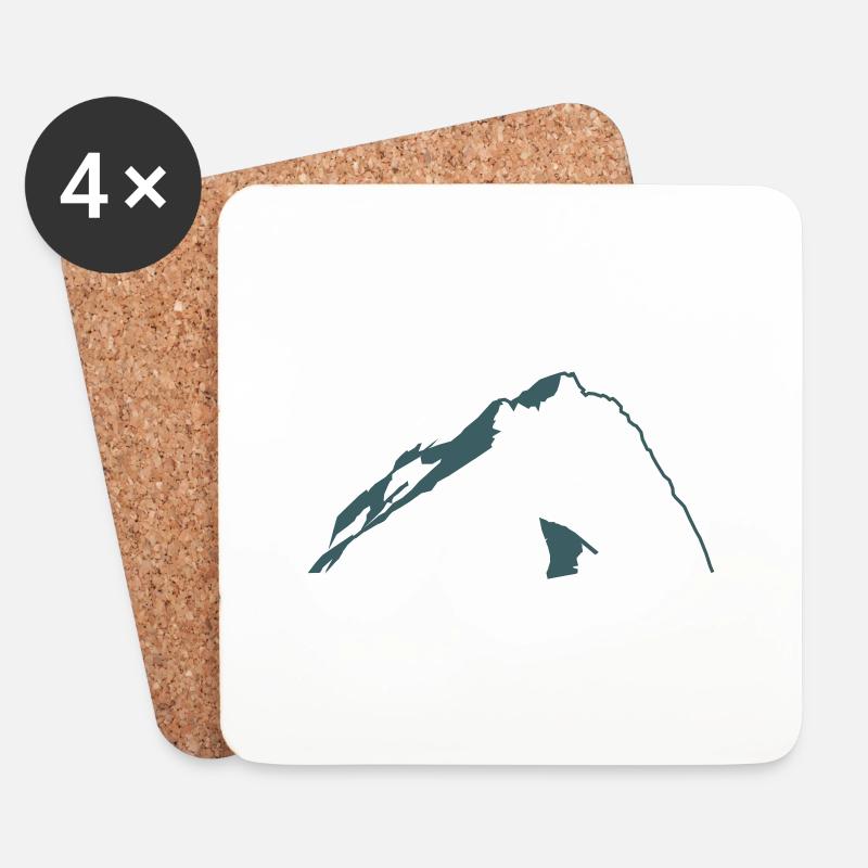 Zugspitze - Untersetzer (4er-Set) - Weiß